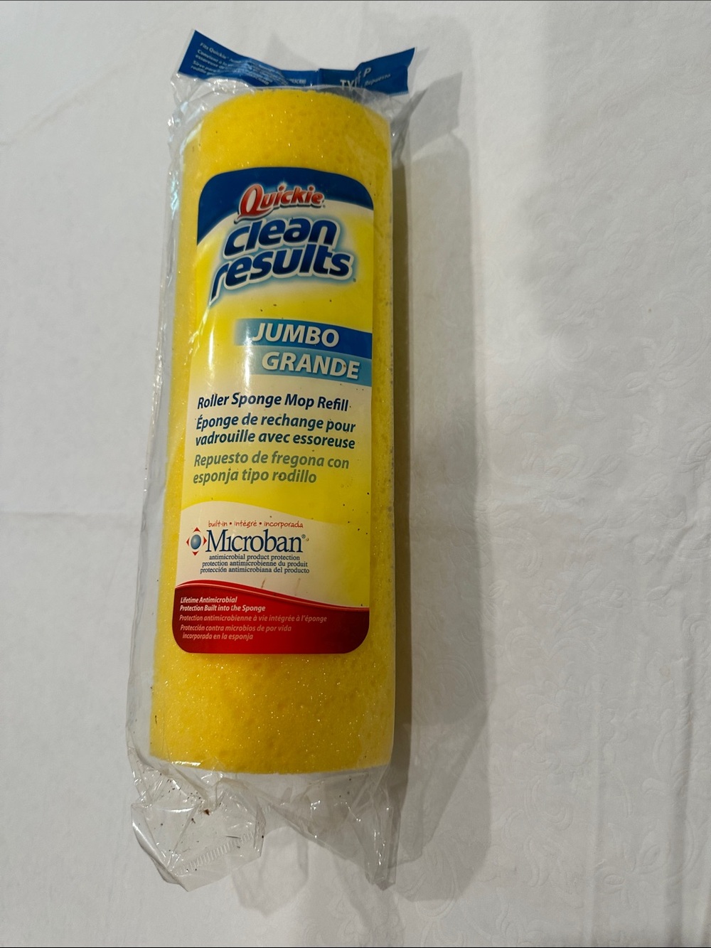 Quickie Clean Results Jumbo Roller Sponge Mop Refill Yellow replacement cleaner